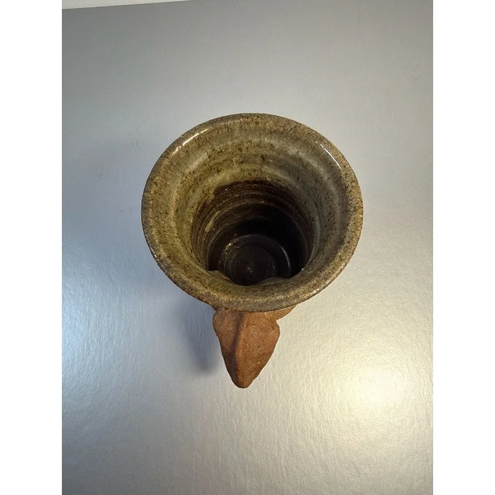 Vintage Studio Pottery Handcrafted Face Jug Vase‎ 4